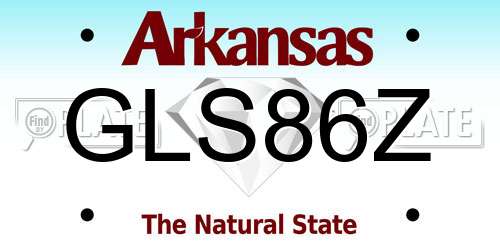 GLS86Z Arkansas License Plate