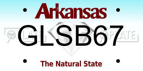 GLSB67 Arkansas License Plate