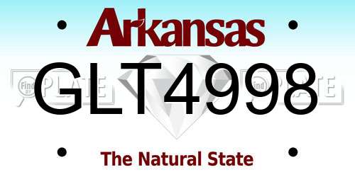GLT4998 Arkansas License Plate