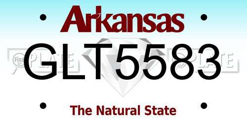 GLT5583 Arkansas License Plate
