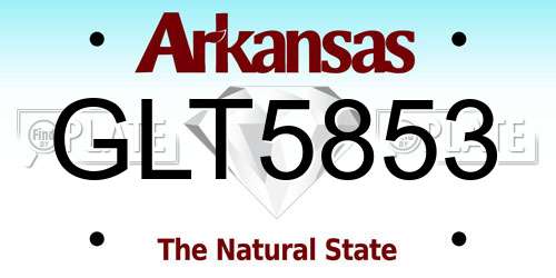 GLT5853 Arkansas License Plate