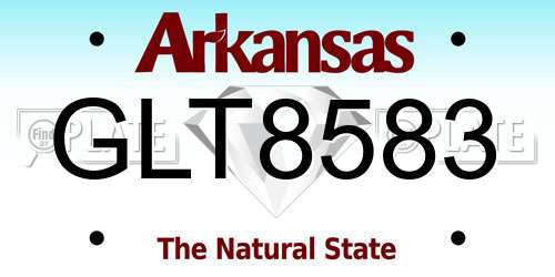 GLT8583 Arkansas License Plate