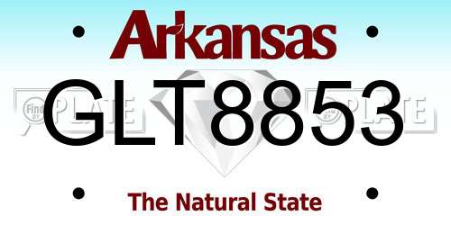 GLT8853 Arkansas License Plate