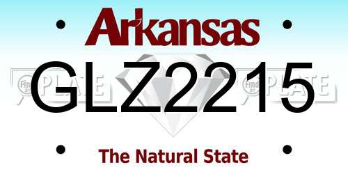 GLZ2215 Arkansas License Plate