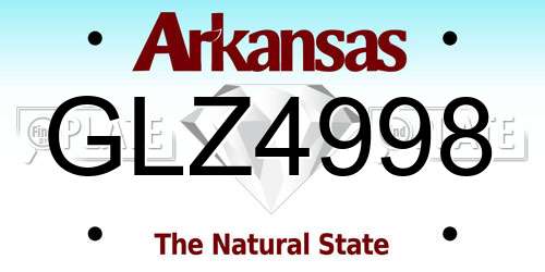 GLZ4998 Arkansas License Plate