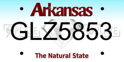 GLZ5853 Arkansas License Plate