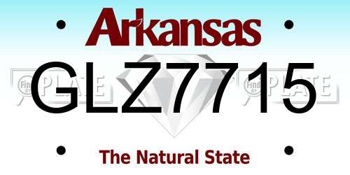GLZ7715 Arkansas License Plate