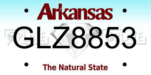 GLZ8853 Arkansas License Plate