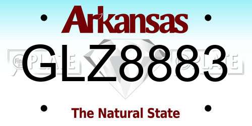 GLZ8883 Arkansas License Plate