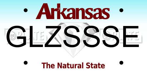 GLZSSSE Arkansas License Plate
