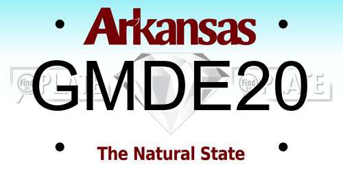 GMDE20 Arkansas License Plate