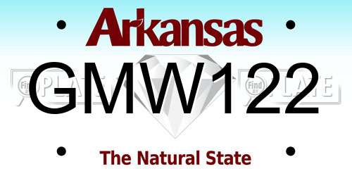 GMW122 Arkansas License Plate