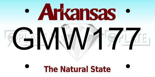 GMW177 Arkansas License Plate