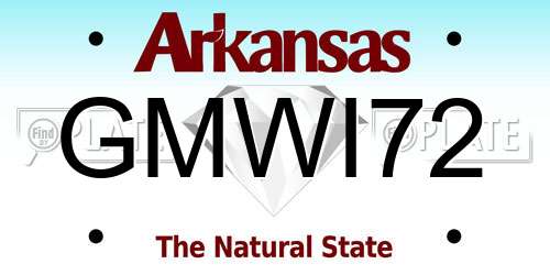 GMWI72 Arkansas License Plate