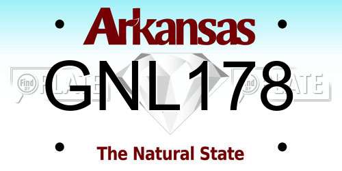 GNL178 Arkansas License Plate