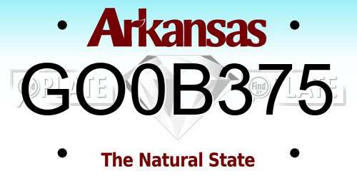 GO0B375 Arkansas License Plate
