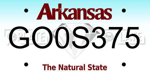 GO0S375 Arkansas License Plate