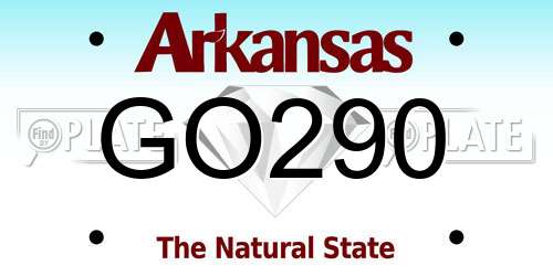 GO290 Arkansas License Plate