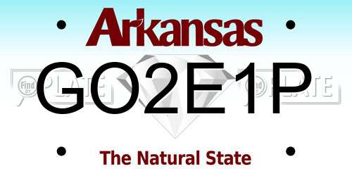 GO2E1P Arkansas License Plate