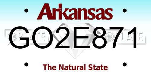 GO2E871 Arkansas License Plate
