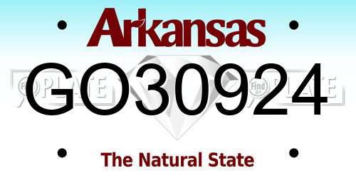 GO30924 Arkansas License Plate
