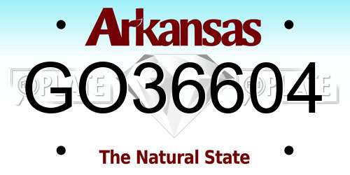 GO36604 Arkansas License Plate
