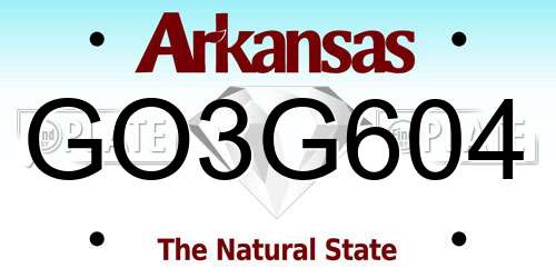 GO3G604 Arkansas License Plate