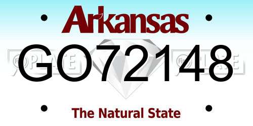 GO72148 Arkansas License Plate