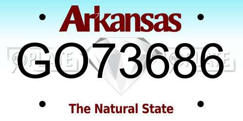 GO73686 Arkansas License Plate
