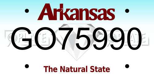 GO75990 Arkansas License Plate