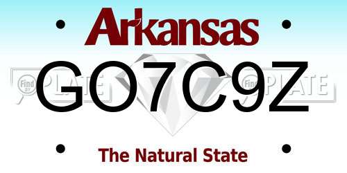GO7C9Z Arkansas License Plate