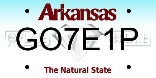 GO7E1P Arkansas License Plate
