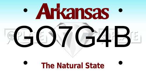 GO7G4B Arkansas License Plate