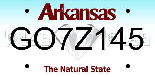 GO7Z145 Arkansas License Plate