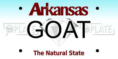 GOAT Arkansas License Plate