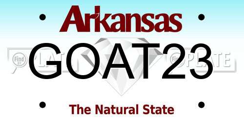 GOAT23 Arkansas License Plate