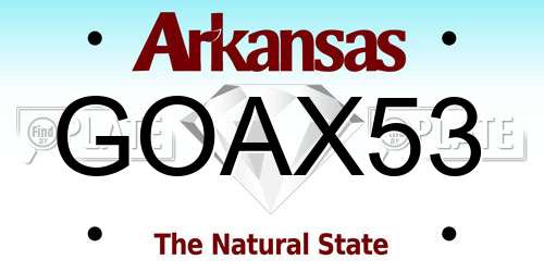GOAX53 Arkansas License Plate