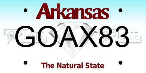GOAX83 Arkansas License Plate