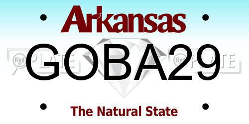 GOBA29 Arkansas License Plate