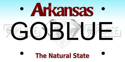 GOBLUE Arkansas License Plate