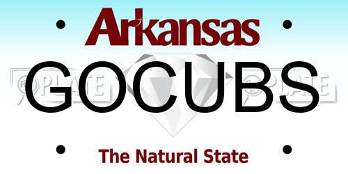 GOCUBS Arkansas License Plate