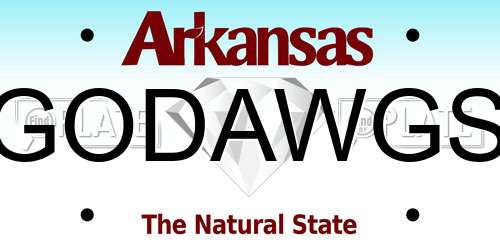 GODAWGS Arkansas License Plate