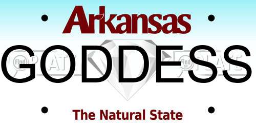 GODDESS Arkansas License Plate