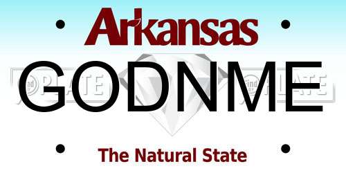 GODNME Arkansas License Plate