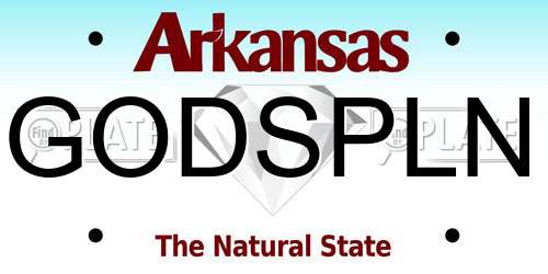GODSPLN Arkansas License Plate