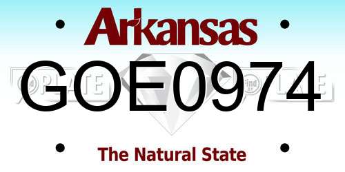 GOE0974 Arkansas License Plate
