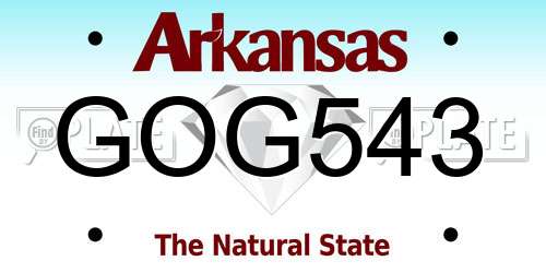 GOG543 Arkansas License Plate