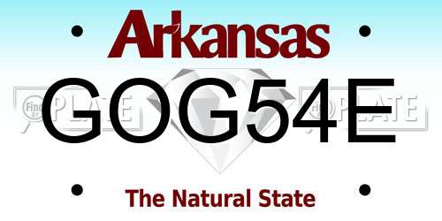 GOG54E Arkansas License Plate