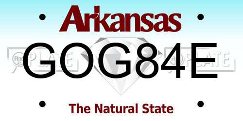 GOG84E Arkansas License Plate