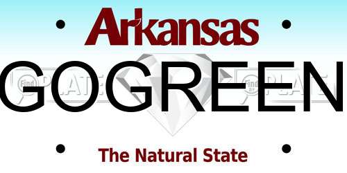 GOGREEN Arkansas License Plate
